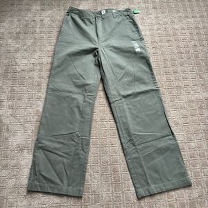 NWT Gap Wide Leg Chino Pants Size 14 Green Sage Chinocore Classic